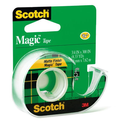 Scotch Magic Tape In Dispenser, 3/4" x 300", Clear