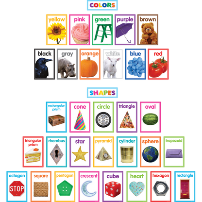 Colorful Photo Shapes & Colors Cards Bulletin Board