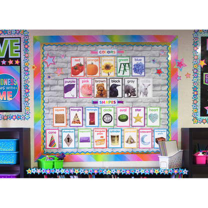 Colorful Photo Shapes & Colors Cards Bulletin Board