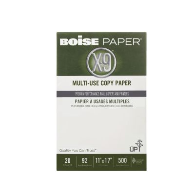 Boise X-9 Multi-Use Printer & Copy Paper, White, Ledger (11" x 17"), 2500 Sheets Per Case, 20 Lb, 92 Brightness