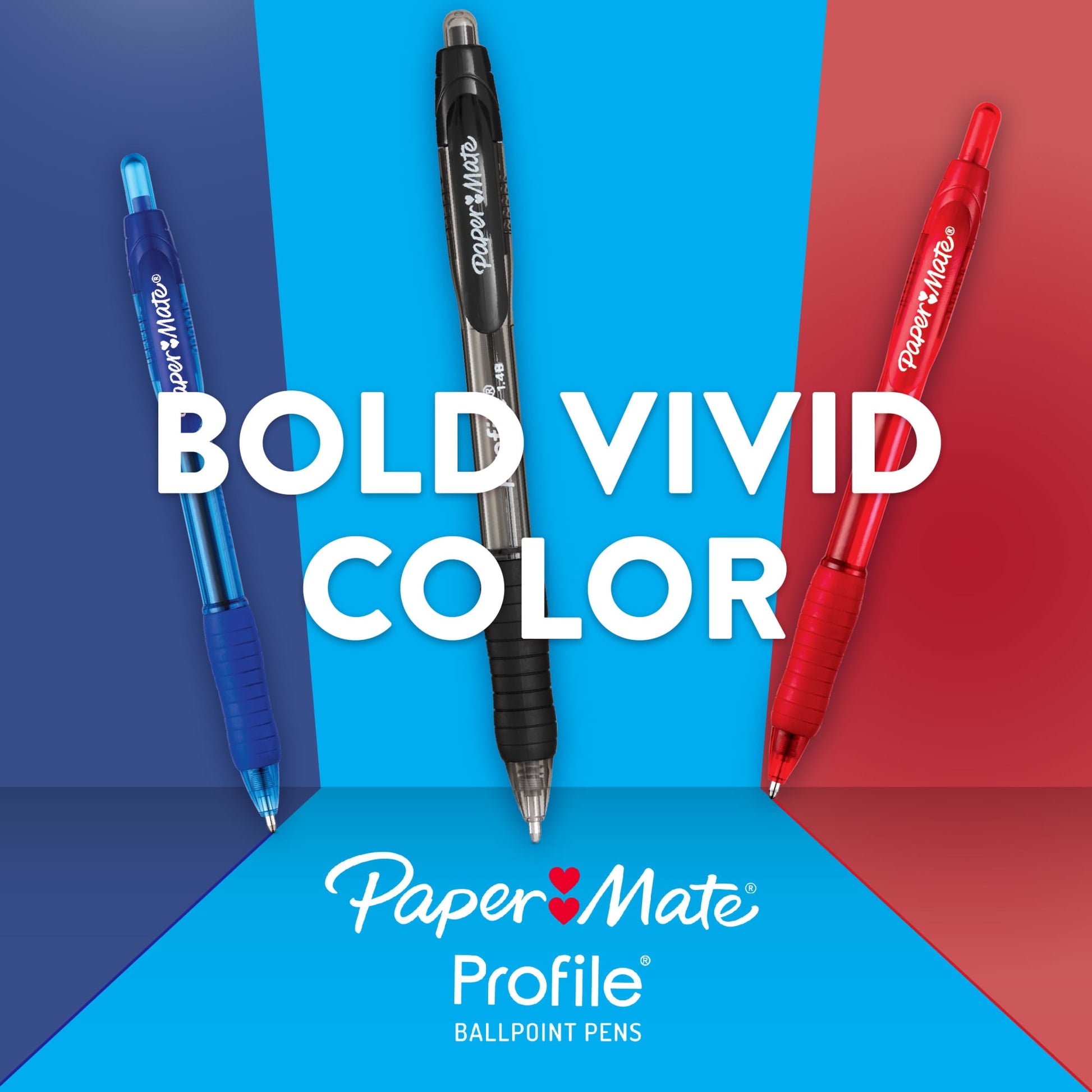 Paper Mate Profile Ballpoint Pen, Retractable, Bold 1.4 mm, Assorted Ink and Barrel Colors, 8/Pack