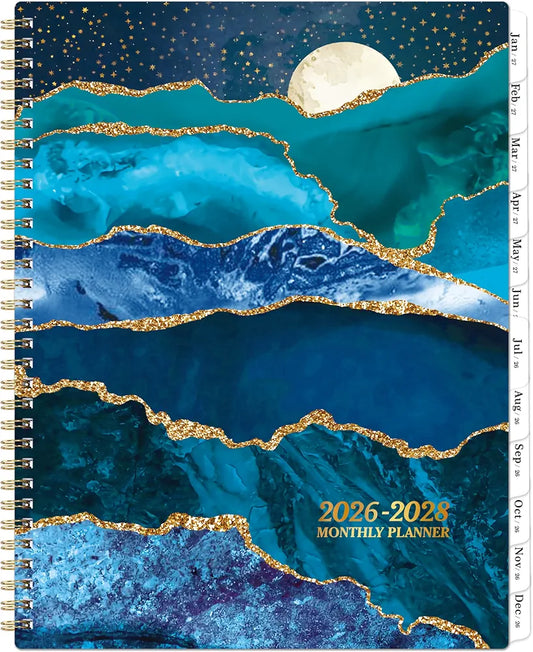 Monthly Planner/Calendar 2026-2028 - 2 Year Monthly Planner 2026-2028, 9" × 11", Jul 2026 - Jun 2028, 24 Months, Tabs, Twin-Wire Binding, Holidays, Notes Pages