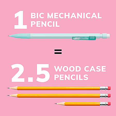 BIC Xtra-Smooth Mechanical Pencils, Medium Point, 0.7 mm, #2 Lead, Assorted Pastel Barrel Colors, Pack Of 24 Pencils