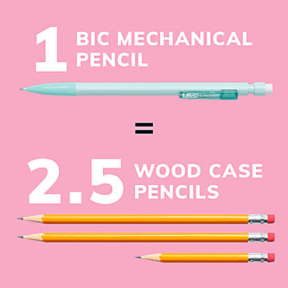 BIC Xtra-Smooth Mechanical Pencils, Medium Point, 0.7 mm, #2 Lead, Assorted Pastel Barrel Colors, Pack Of 24 Pencils