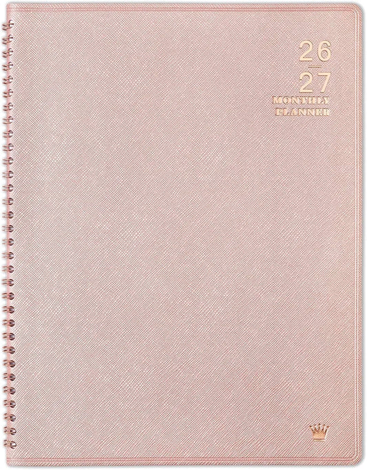 2026-2027 Monthly Planner - 2026-2027 9'' x 11'' Monthly Planner/Calendar from JUL. 2026 - DEC. 2027, 12-Months Calendar Spiral Bound with Soft Leather Cover, 15 Note Pages, Tabs, Inner Pocket