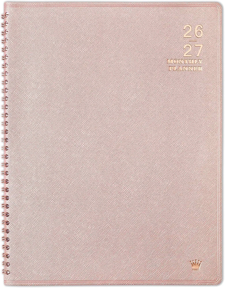 2026-2027 Monthly Planner - 2026-2027 9'' x 11'' Monthly Planner/Calendar from JUL. 2026 - DEC. 2027, 12-Months Calendar Spiral Bound with Soft Leather Cover, 15 Note Pages, Tabs, Inner Pocket