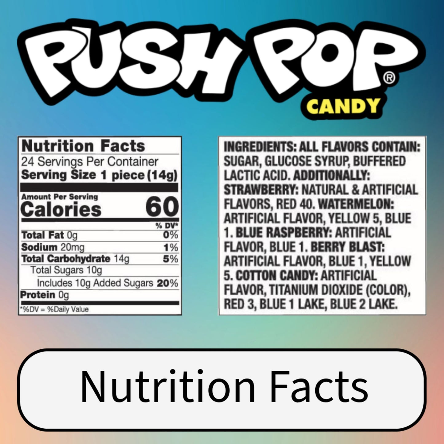 Push Pop Lollipop Candy Variety Pack, 24 ct.