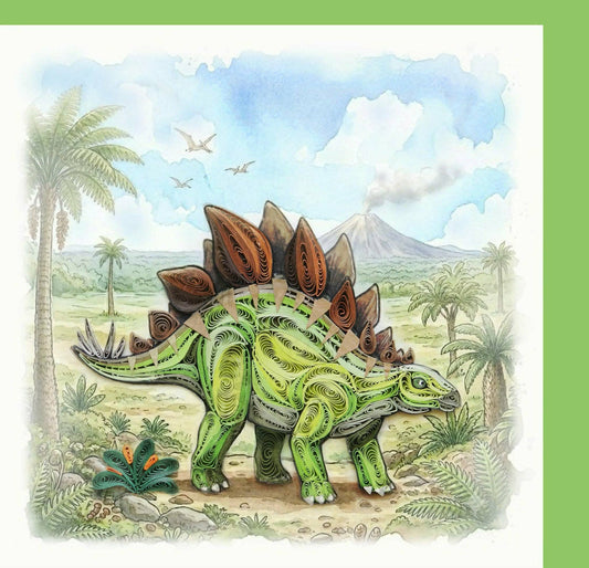 Dinosaur Stegosaurus Quilling Card