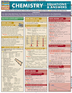 QuickStudy | CHEMISTRY EQUATIONS & ANSWERS [201892]
