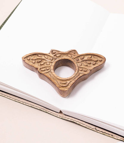 Bee Thumb Book Page Holder - Hand Carved Wood