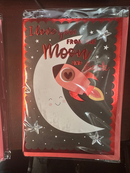 Moon and Back Valentine's Day Greeting Card [7679-2]