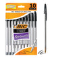 BIC Cristal Xtra Smooth Medium Point Ball Pen, School Supplies, 1.0 mm, Black, 10-Count