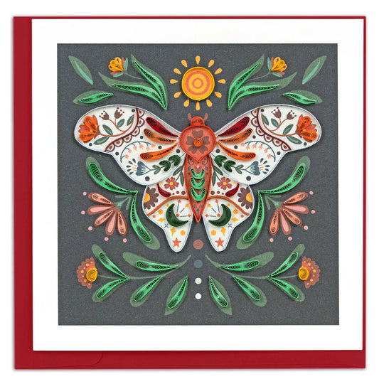 Quilled Cottage Core Moth Greeting Card [BL1503]