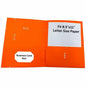 Business Source Letter Portfolio - 8 1/2" x 11" - 125 Sheet Capacity - Inside Front & Back Pocket(s) - Orange - 25 / Box