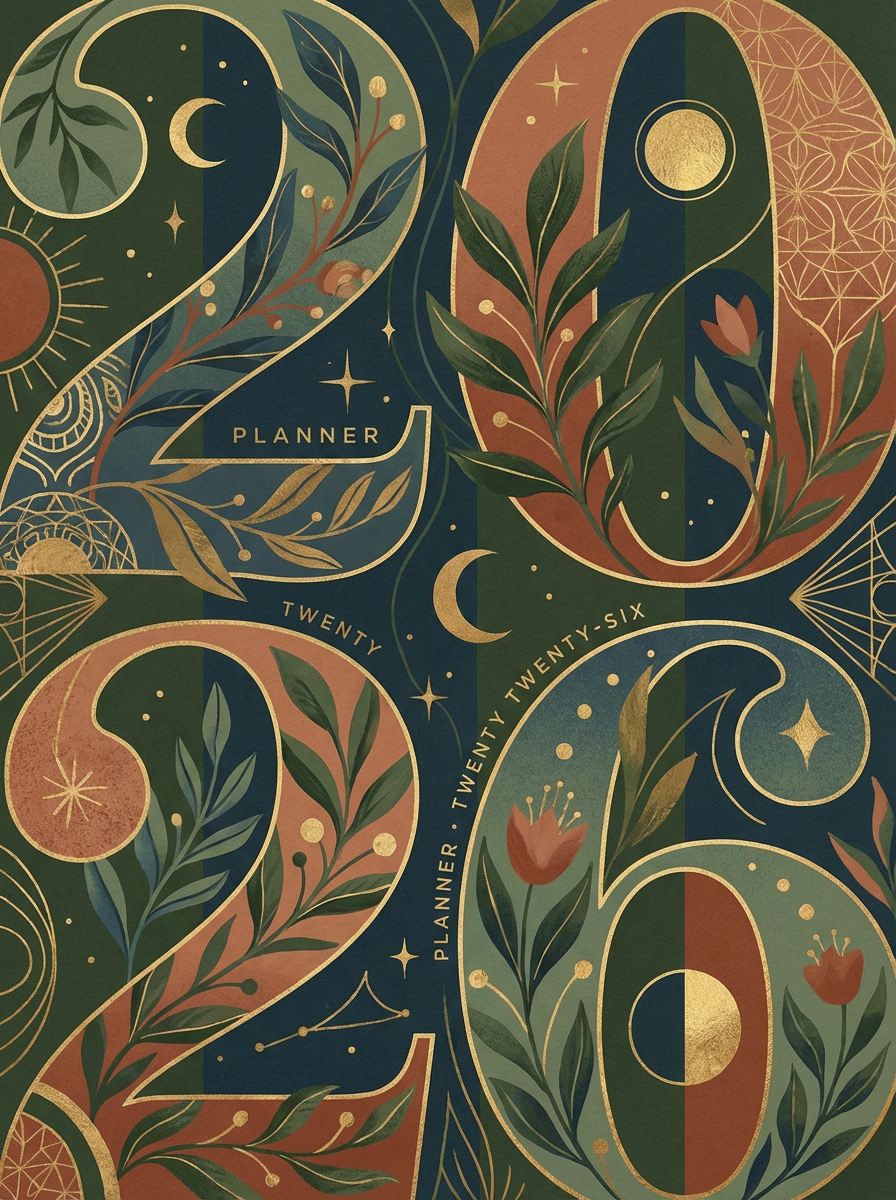 Celestial Garden 2026 7.5" x 9.5" Booklet Monthly Planner [9P-52OS-U223]