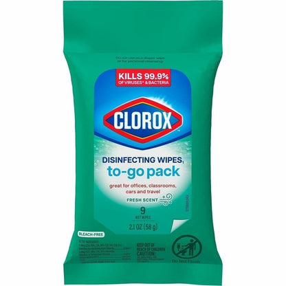 The Clorox Company Clorox Bleach-Free Disinfecting WipesTo-Go Pack, Fresh Scent - Bleach-free, Disinfectant, Antibacterial, Disposable
