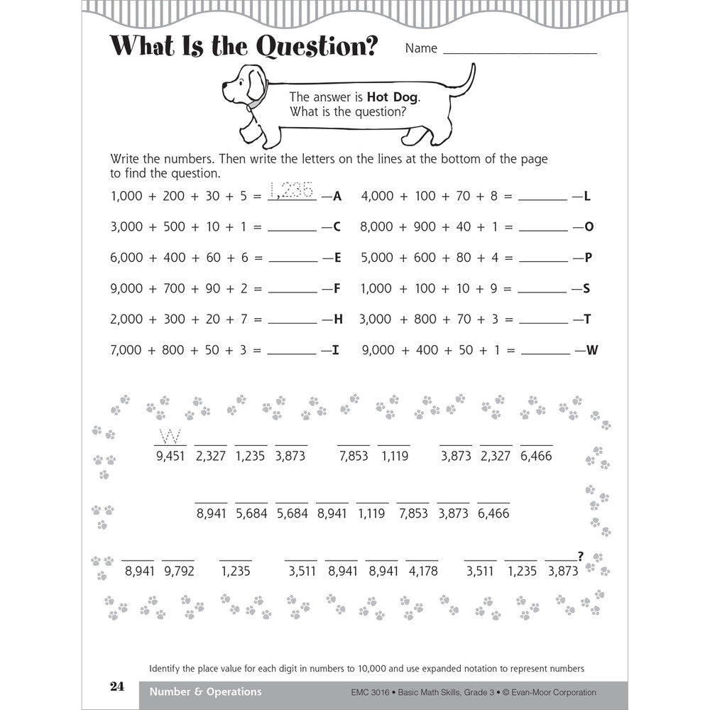 Basic Math Skills, Teacher Resource Book Grade 3 Paperback