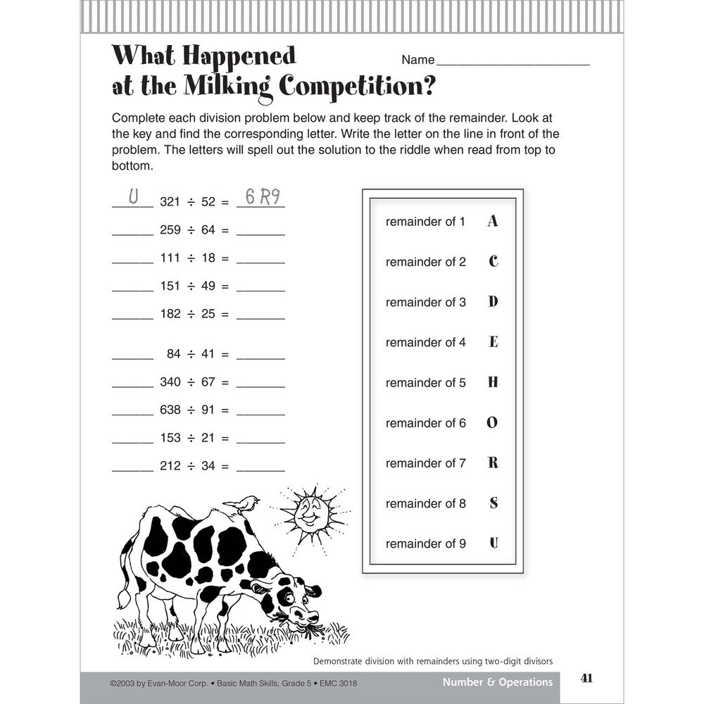 Basic Math Skills, Teacher Resource Book Grade 5 eBook (PDF)