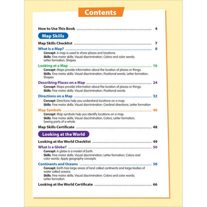 Skill Sharpeners: Geography Workbook Grade K Paperback