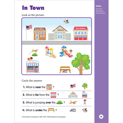 Skill Sharpeners: Geography Workbook Grade K Paperback