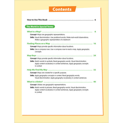 Skill Sharpeners: Geography Workbook Grade 1 Paperback