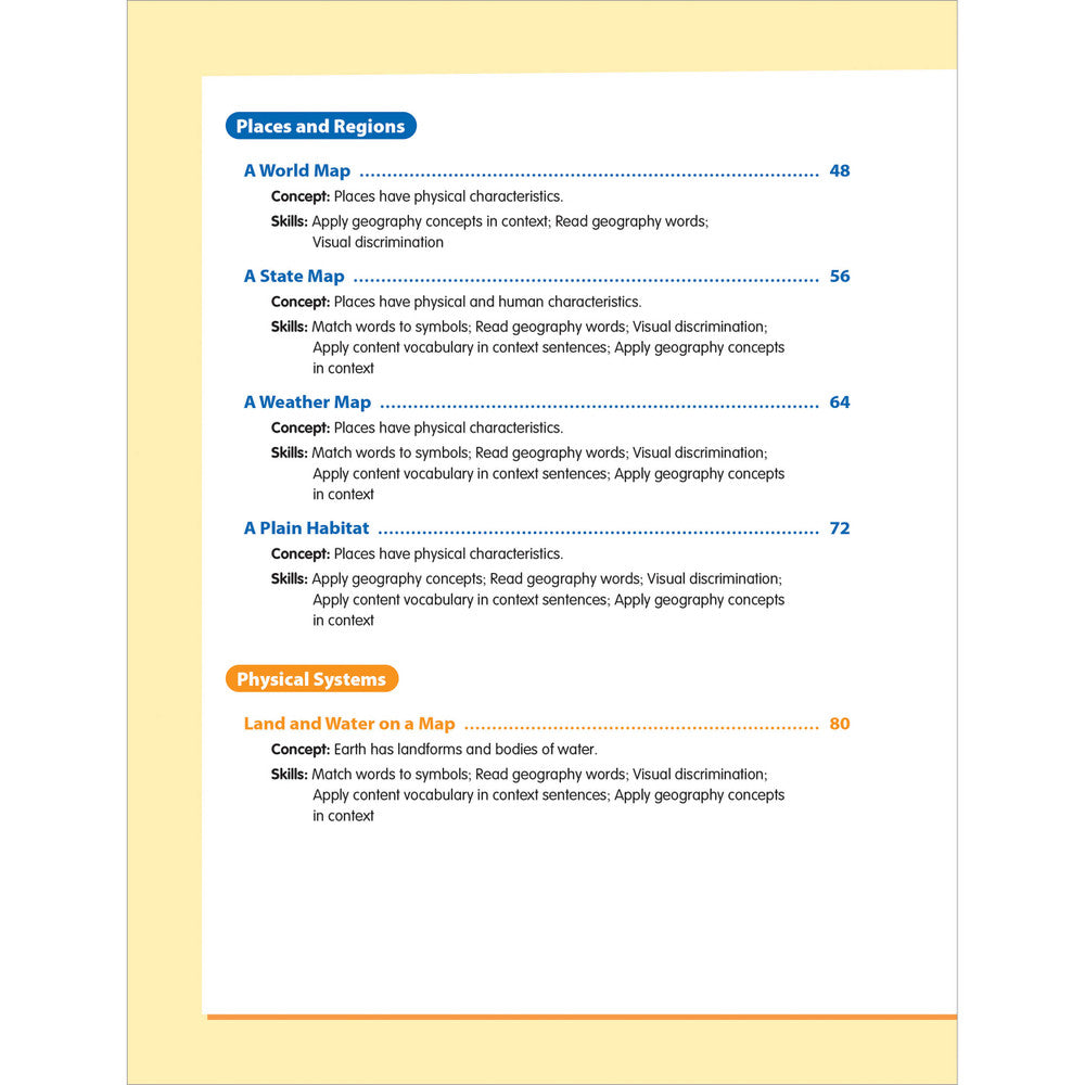 Skill Sharpeners: Geography Workbook Grade 1 Paperback