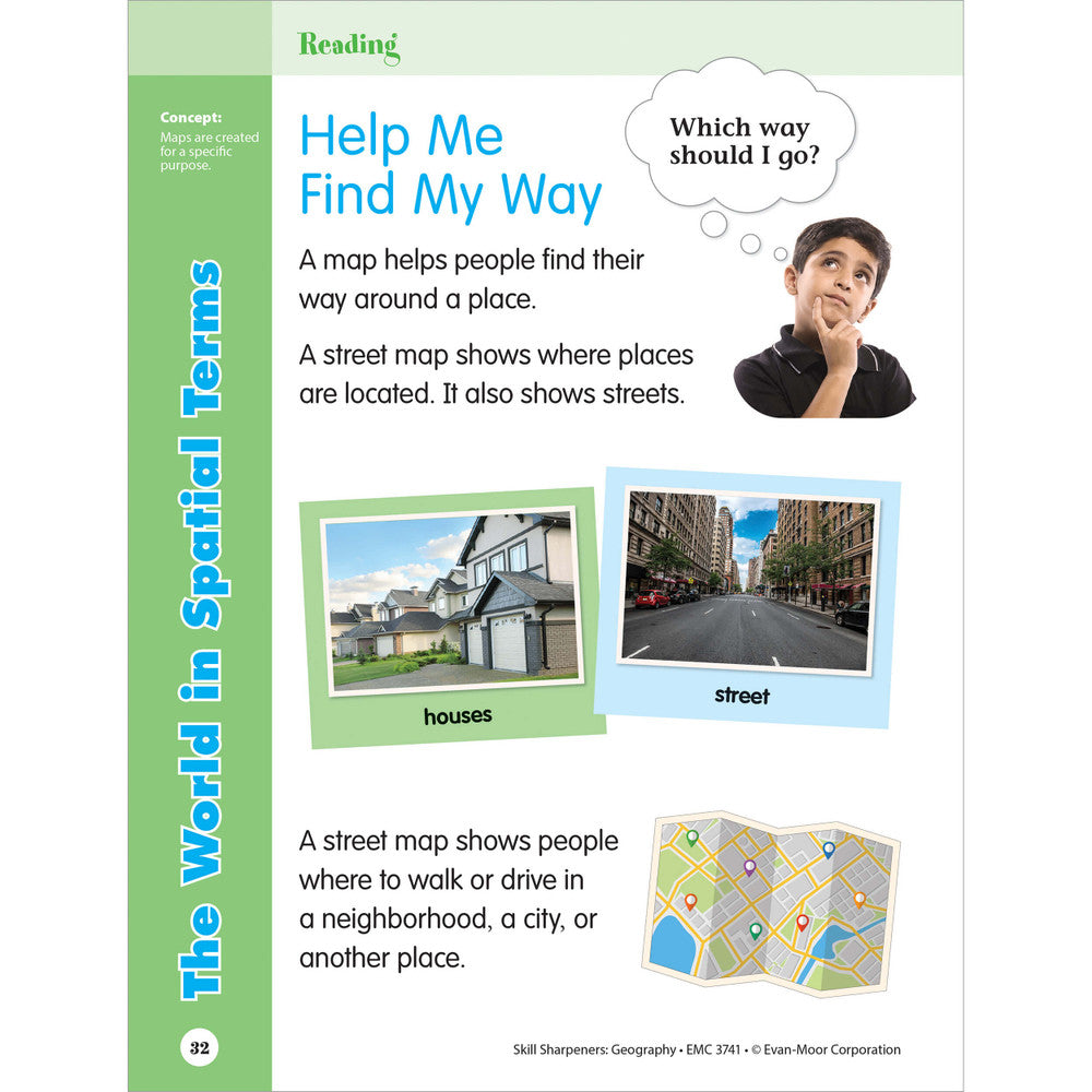 Skill Sharpeners: Geography Workbook Grade 1 Paperback