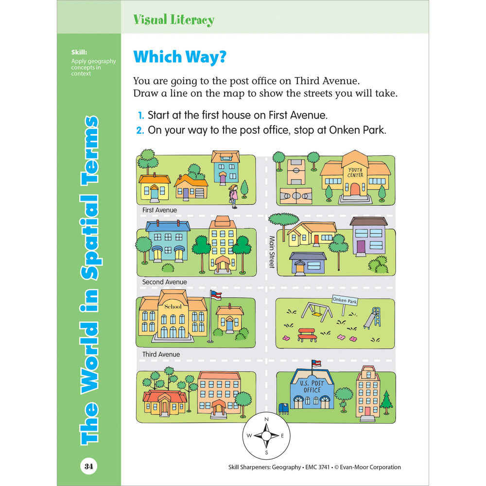 Skill Sharpeners: Geography Workbook Grade 1 Paperback