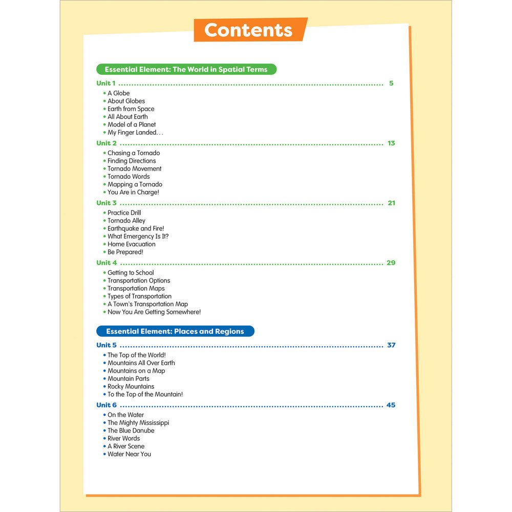Skill Sharpeners: Geography Workbook Grade 3 Paperback