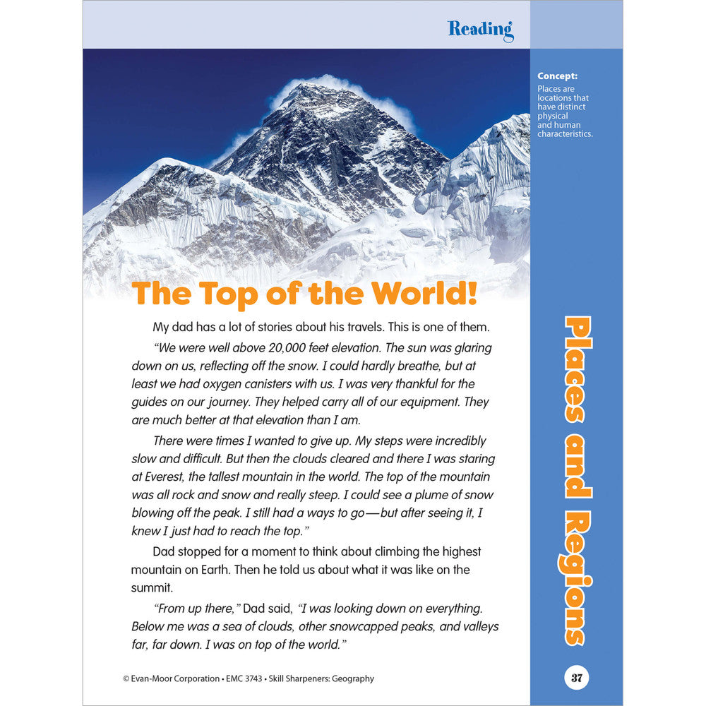 Skill Sharpeners: Geography Workbook Grade 3 Paperback