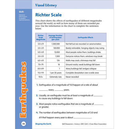 Skill Sharpeners: Science Workbook Grade 4 Paperback