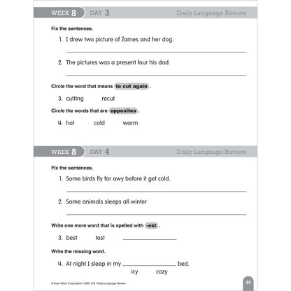 Daily Language Review, Teacher Resource Book Grade 1 Paperback