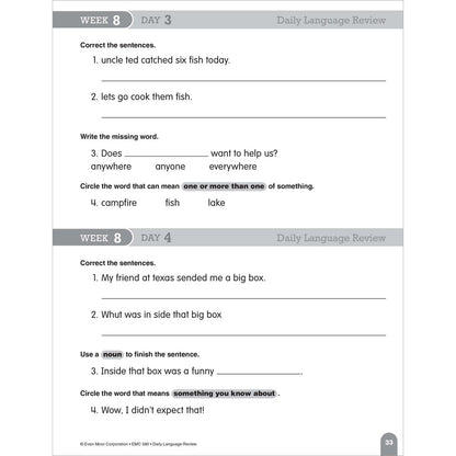 Daily Language Review, Teacher Resource Book Grade 2 Paperback