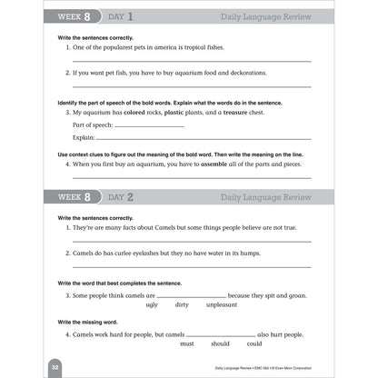 Daily Language Review, Teacher Resource Book Grade 4 Paperback