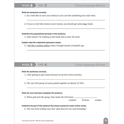 Daily Language Review, Teacher Resource Book Grade 4 Paperback