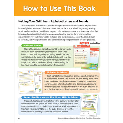 Listen and Learn: Alphabet Activity Book Grade K Paperback