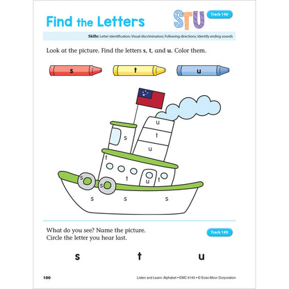Listen and Learn: Alphabet Activity Book Grade K Paperback