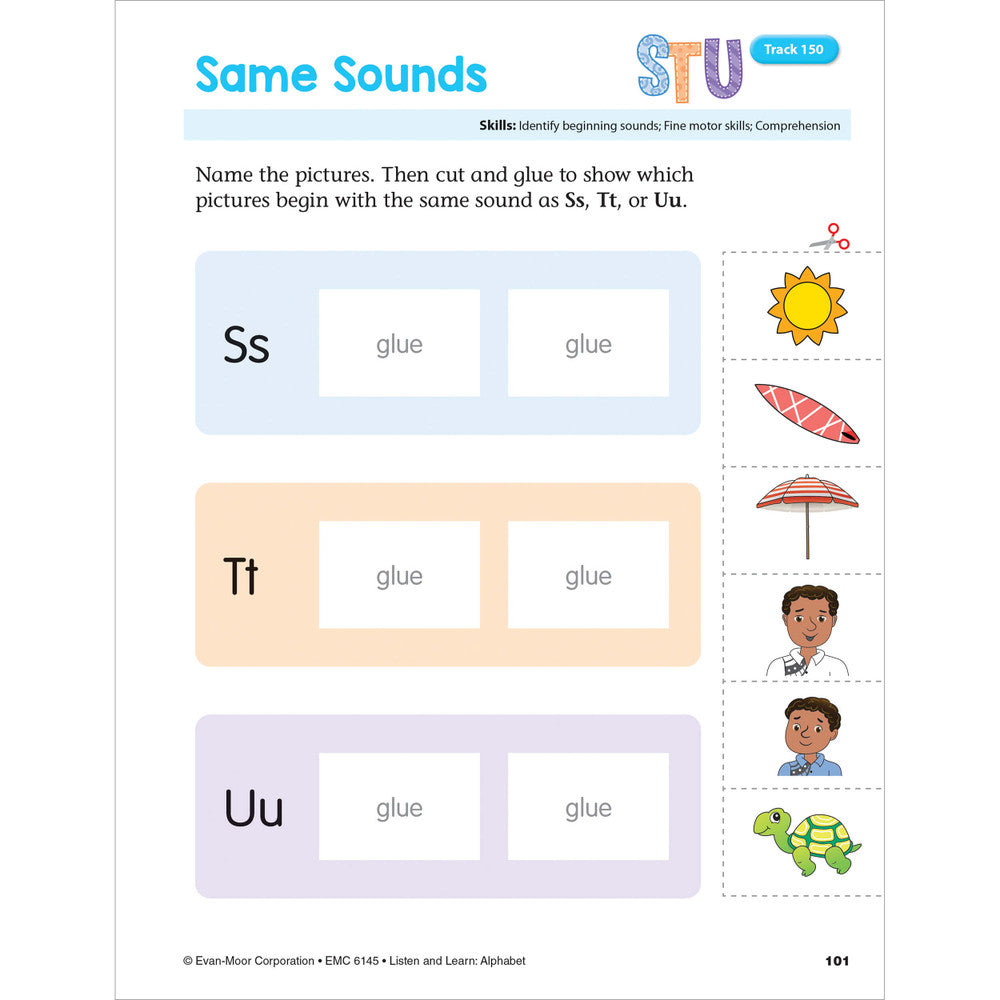 Listen and Learn: Alphabet Activity Book Grade K Paperback