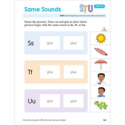Listen and Learn: Alphabet Activity Book Grade K Paperback