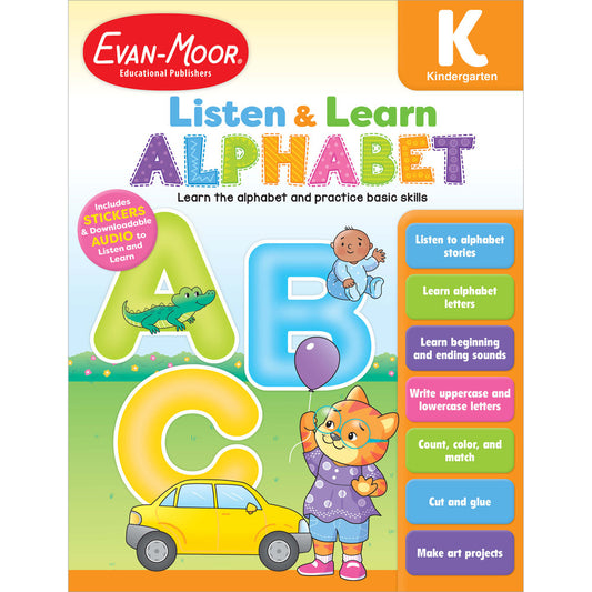 Listen and Learn: Alphabet Activity Book Grade K Paperback