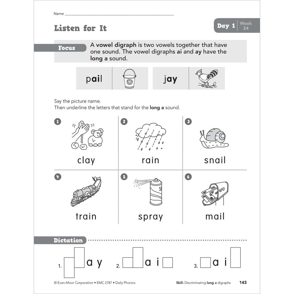 Daily Phonics, Student Workbook Grade 1 Paperback