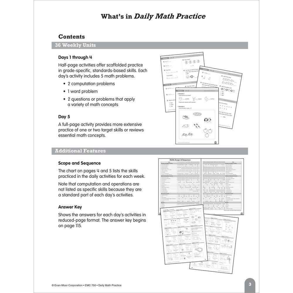 Daily Math Practice, Teacher Resource Book Grade 1 Paperback