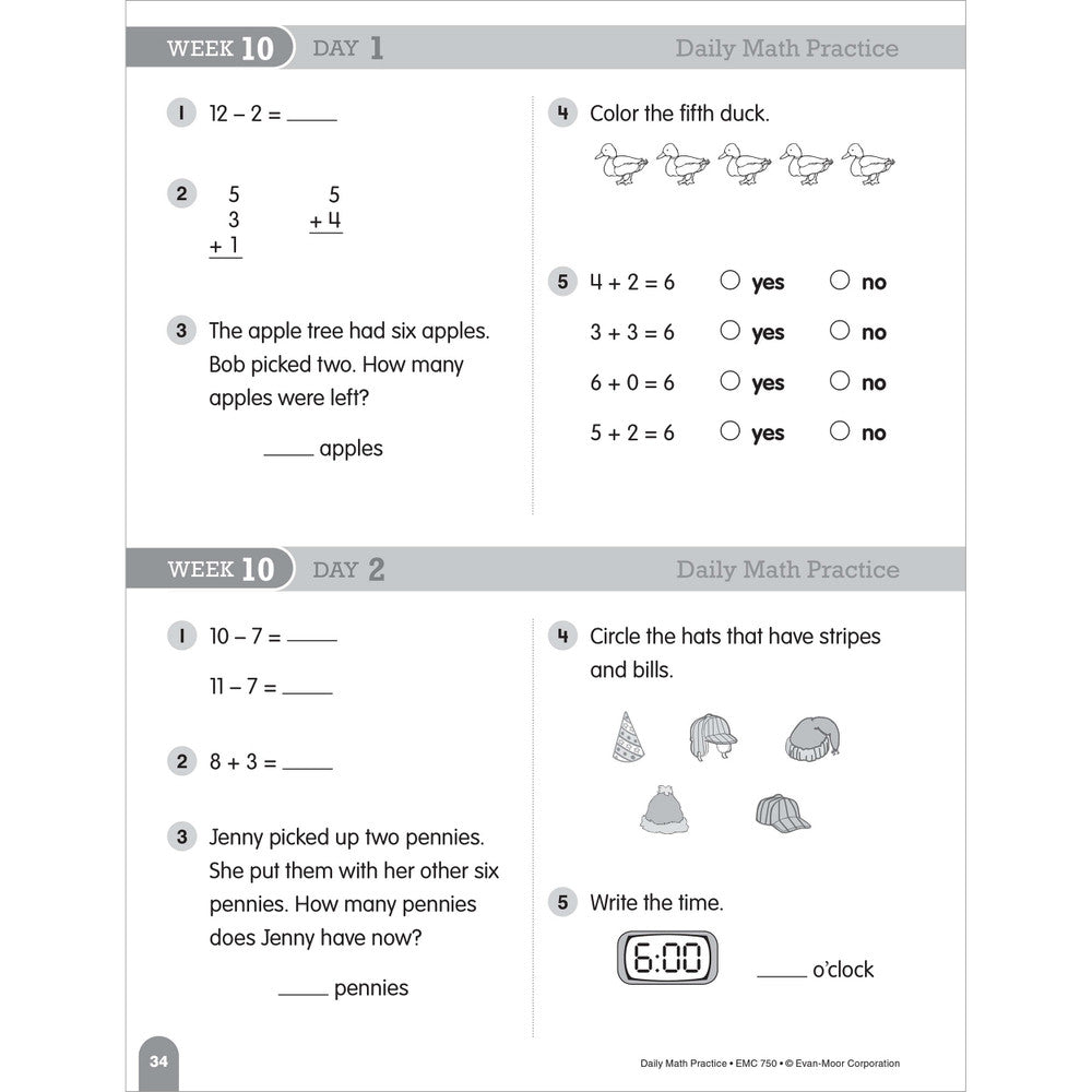 Daily Math Practice, Teacher Resource Book Grade 1 Paperback