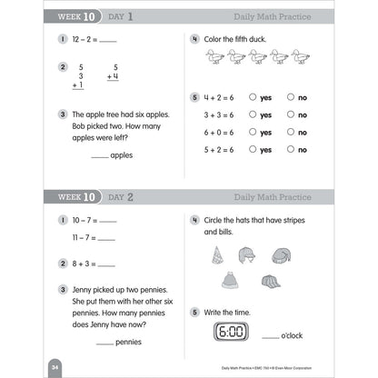 Daily Math Practice, Teacher Resource Book Grade 1 Paperback