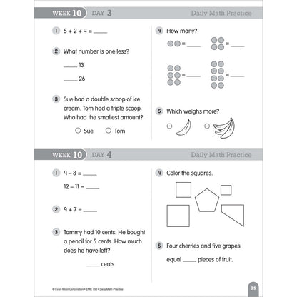 Daily Math Practice, Teacher Resource Book Grade 1 Paperback