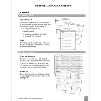 Daily Math Practice, Teacher Resource Book Grade 3 Paperback