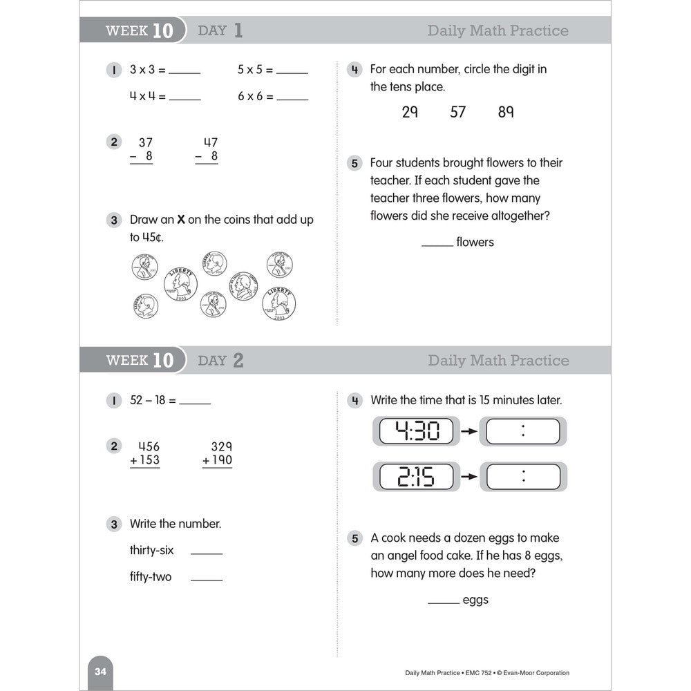 Daily Math Practice, Teacher Resource Book Grade 3 Paperback