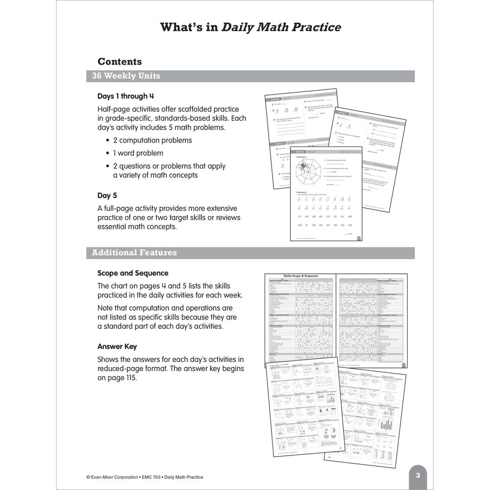 Daily Math Practice, Teacher Resource Book Grade 4 Paperback