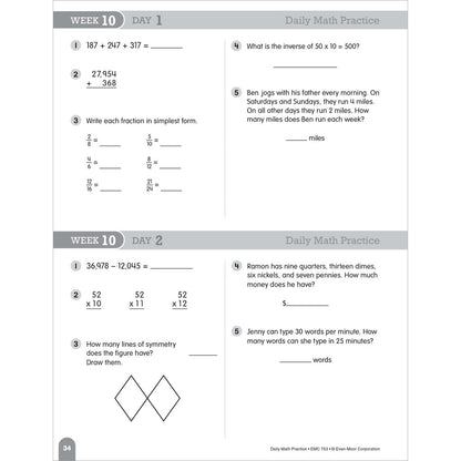 Daily Math Practice, Teacher Resource Book Grade 4 Paperback