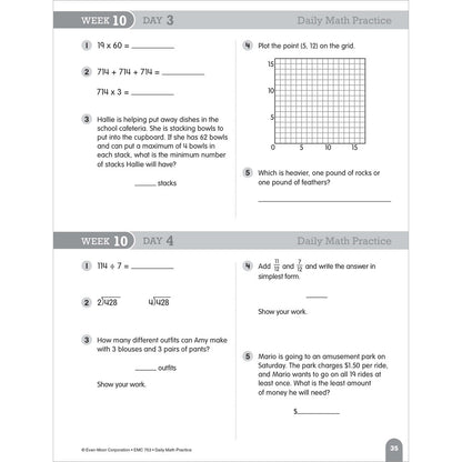 Daily Math Practice, Teacher Resource Book Grade 4 Paperback
